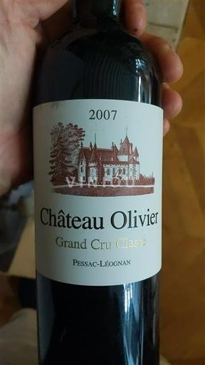 Bordeaux Pessac-Léognan Grand Cru Classé Château Olivier 2007