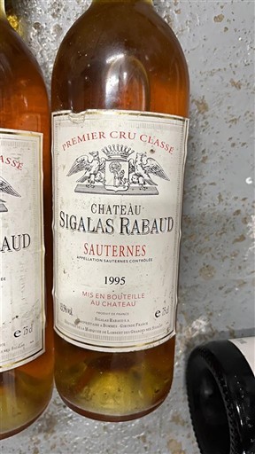 Bordeaux Sauternes Premier Cru Sigalas Rabaud 1995
