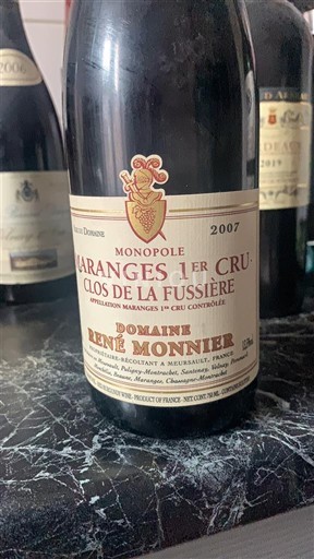 Bourgogne Ikke specificeret Premier Cru Domaine René Monnier Clos de la Fussière 2007