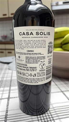 Rapel Valley Colchagua Valley Casa Solis Reserva Carmenere 2024