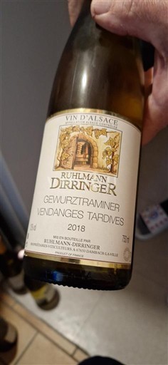 Alsace Không được chỉ định Vendanges Tardives Ruhlmann Dirringer 2018