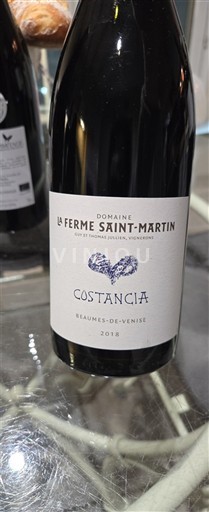 Rhônen laakso Beaumes de Venise La Ferme Saint Martin Costancia 2018