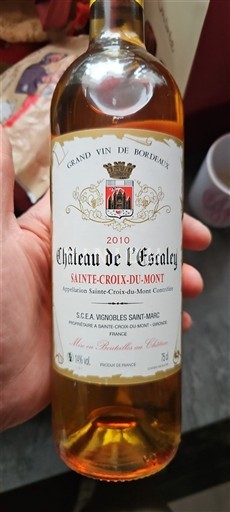 Bordeaux Sainte-Croix-Du-Mont Château L'Escaley 2010