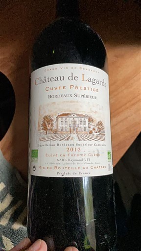 Bordeaux Bordeaux supérieur Château Lagarde Prestige 2012