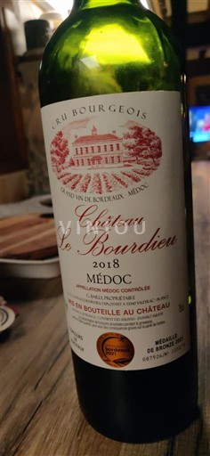Bordeaux Médoc Cru Bourgeois Château Le Bourdieu 2018