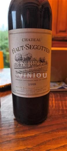 Bordeaux Saint-Émilion Grand Cru Grand Cru Château Haut-Segottes 1998