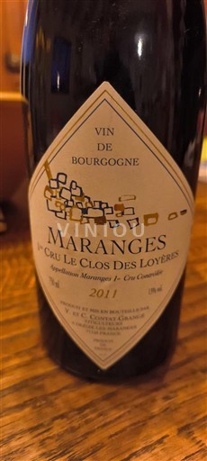 Burgundsko Maranges Premier Cru Y et V Contat-grange 1er Cru Le Clos des Loyères 2011