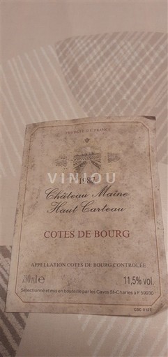 Burdeos Côtes-de-bourg Château Maine Haut Caudeau 1987