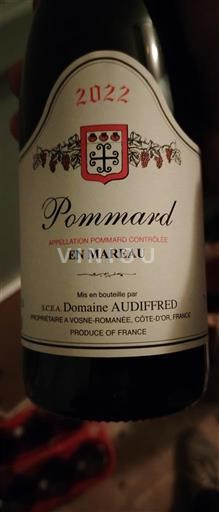 Bourgogne Pommard Domaine Audiffred En Mareau 2022