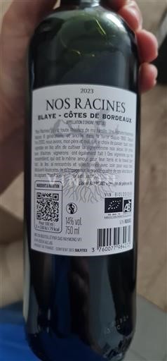 Burdeos Blaye-Côtes de Burdeos Nos Racines 2023