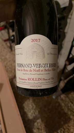Burgundy Pernand-Vergelesses Domaine Rollin Père et Fils Sous le Bois de Noël et Belles Filles 2017