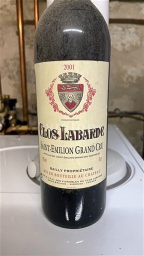 Bordeaux Saint-Émilion Grand Cru Clos Labarde 2001