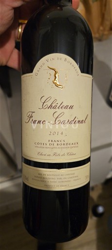 Bordeaux Francs-Côtes-de-Bordeaux Château Franc-Cardinal 2014