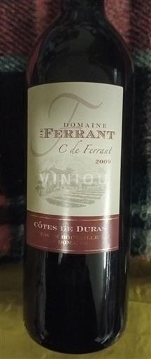 Lounais-Ranska Côtes-de-duras Domaine Ferrant C de Ferrant 2009