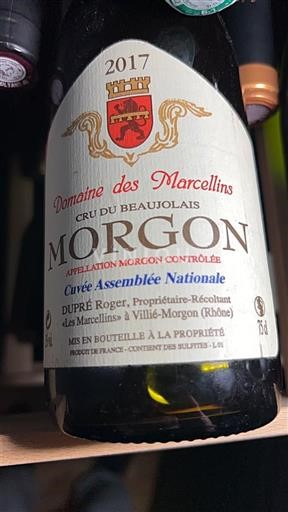 Beaujolais Morgon Domaine Des Marcellins Assemblée Nationale 2017