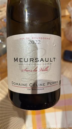 Bourgogne Meursault Domaine Céline Perrin Sous la Velle 2022
