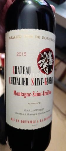 Bordeaux Montagne-saint-émilion Château Chevalier Saint-Georges 2015