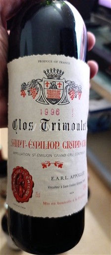 Bordeaux Saint-Émilion Grand Cru Grand Cru Clos Trimoulet 1996