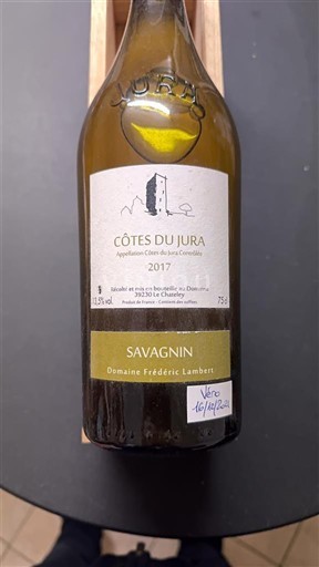 Jura Côtes du Jura Domaine Frédéric Lambert Savagnin 2017