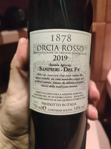 Toscana Không được chỉ định Sampieri Del Fa 1878 2019