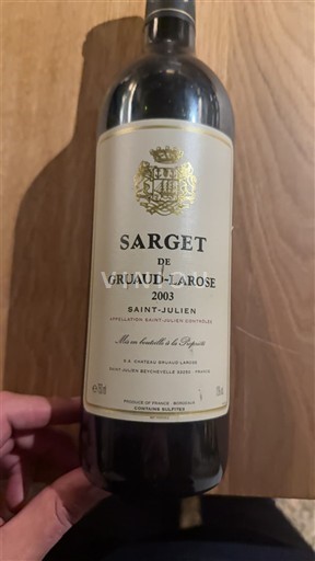 Bordeaux Saint-Julien Gruaud Larose Sarget de Gruaud Larose 2003