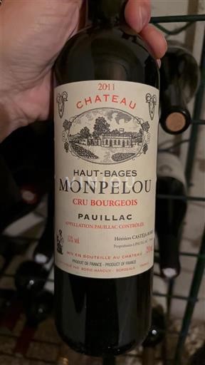 Bordeaux Pauillac Cru Bourgeois Château Haut-Bages Monpelou 2011