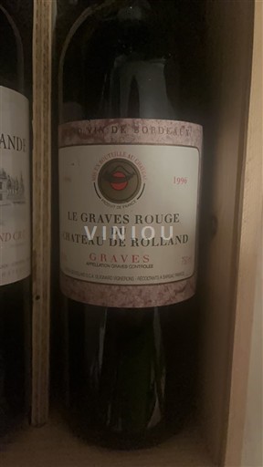 Bordeaux Graves Château Rolland Le Graves Rouge 1996