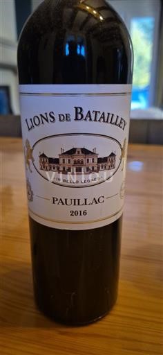 Bordeaux Pauillac Château Batailley Lions de Batailley 2016