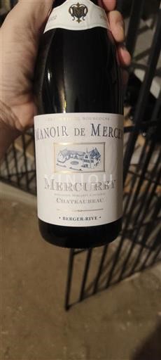 Burgundi Mercurey Manoir de Mercey Berger Rive 2022