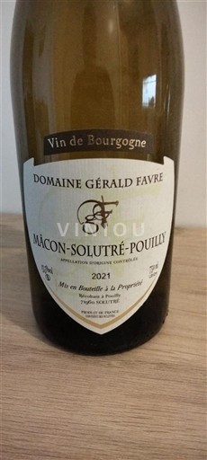 Burgundi Mâcon ja Mâcon-kylät Domaine Gérald Favre 2021