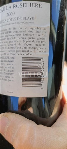 Bordeaux Ni doloceno Château La Roselière 2000