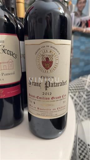 Bordeaux Saint-Émilion Grand Cru Grand Cru Château Franc Patarabet 2012