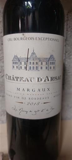 Bordeaux Margaux Château Arsac 2018