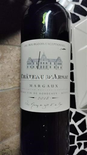 Bordeaux Margaux Château Arsac 2018