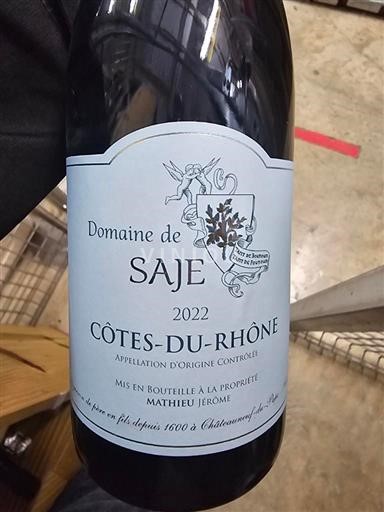 Vallée du Rhône Côtes-du-rhône Domaine Saje 2018