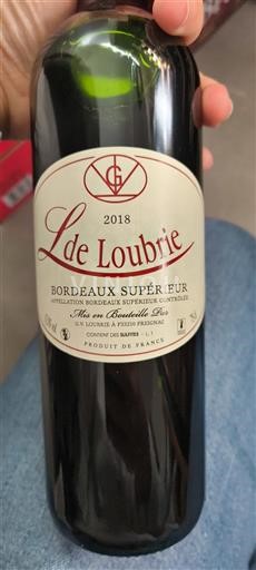 Bordeaux Bordeaux Supérieur Le Loubrie 2018