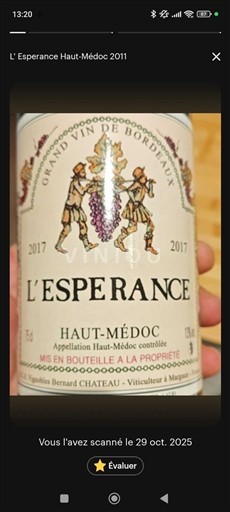 Bordeaux Haut-Médoc L'Espérance 2017
