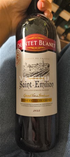 Burdeos Saint-Émilion Chantet Blanet Élevé en Fûts de Chêne 2022