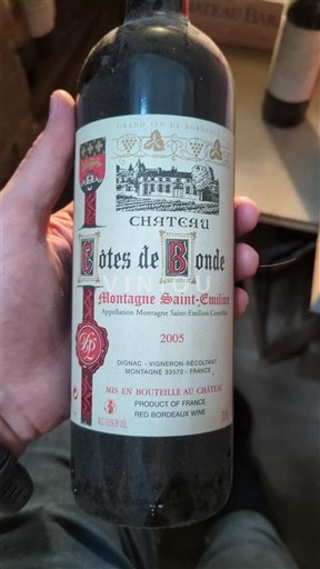 Bordeaux Montagne-Saint-Émilion Château Côtes de Bonde 2005