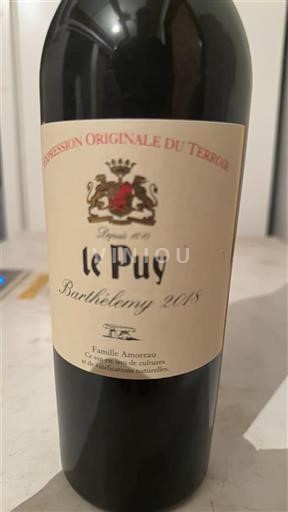 Bordeaux Francs Côtes de Bordeaux Château Le Puy Barthélemy 2018