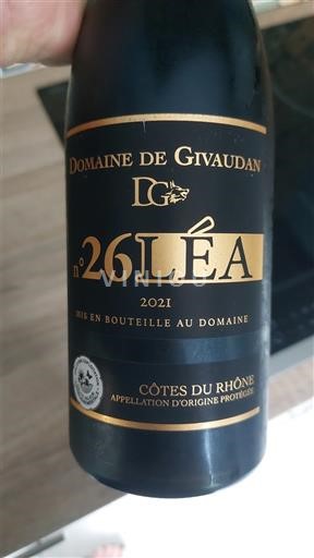 Rhônen laakso Côtes-du-rhône Domaine Givaudan n°26 Léa 2021