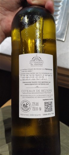 Languedoc et Roussillon Coteaux de Béziers Les Vignerons de Sérignan Tentation Non Millésimé