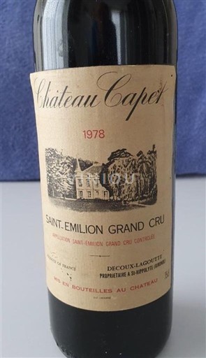Burdeos Saint-Émilion Gran Cru Grand Cru Château Capet 1978