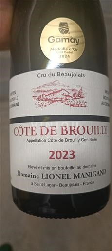 Beaujolais Côte-de-brouilly Domaine Lionel Manigand 2023