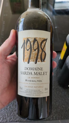 Roussillon Rivesaltes Domaine Sarda Malet Le Serrat 1998