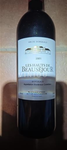 Bordéus Les Hauts de Beauséjour 2001