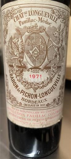 Bordeaux Pauillac Grand Cru Château Pichon-Longueville Baron 1971