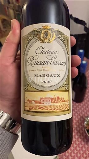 Burdeos Margaux Grand Cru Château Rauzan-Gassies 2006