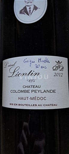 Bordeaux Haut-Médoc Château Colombe Peylande L'aieul Léontin 2012