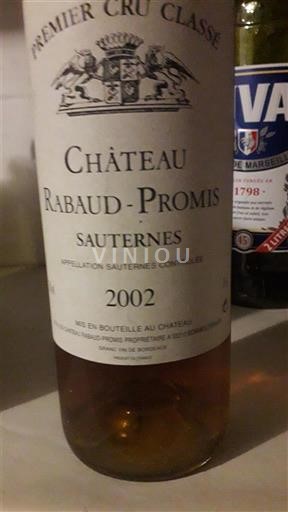 Bordeaux Sauternes Premier Cru Château Rabaud-Promis 2002